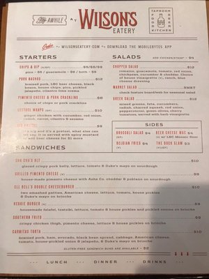 Menu photo 3 Wilson's Eatery Raleigh, NC