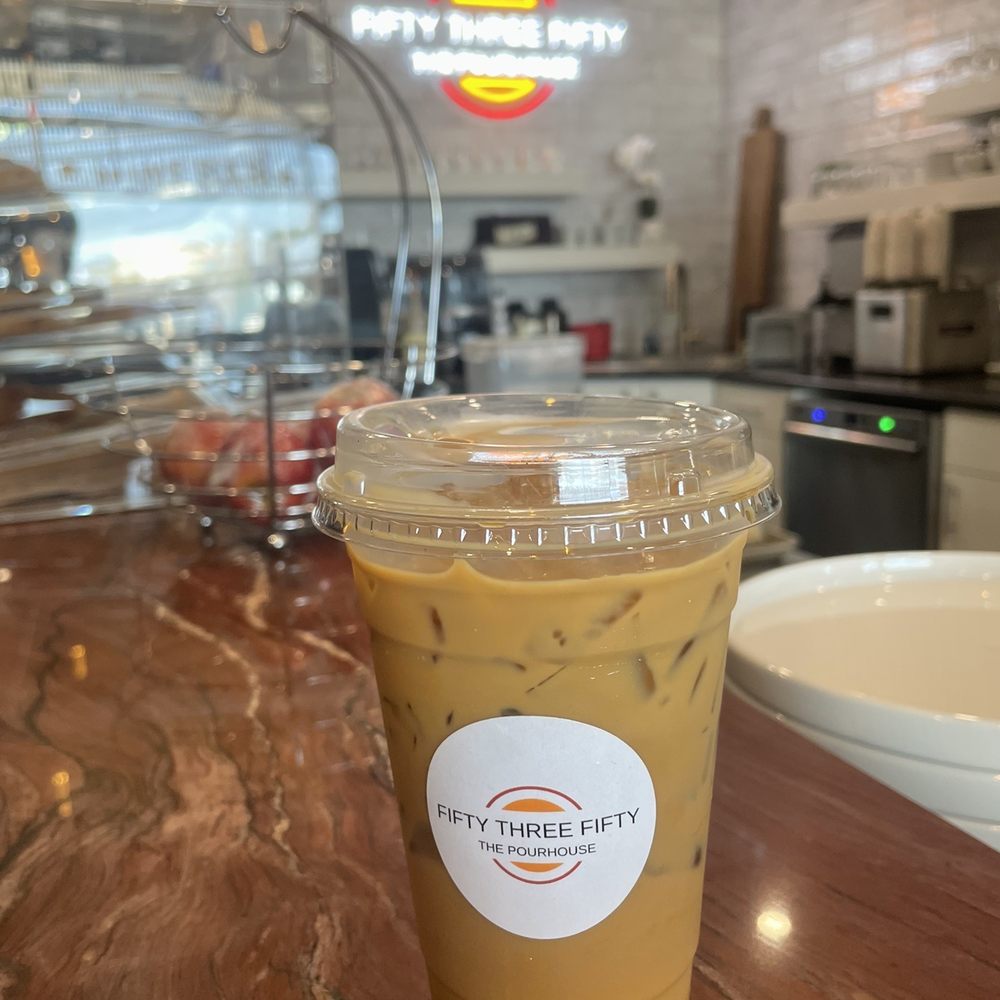 Fifty Three Fifty - Iced Latte with oat milk and hazelnut - Coffee & Tea Near Me - Holmes Beach, Florida