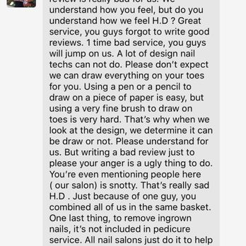 Jubilee Toes & Nails - The response from the owner... Pretty poor response.. - Nail Salons Near Me - Chandler, Arizona