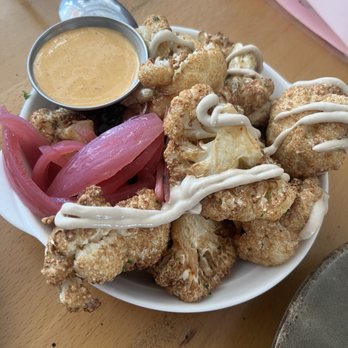 Brava Garden Eatery - This is a recommended appetizer cauliflower tasted so good and the sauce on top was great. - Wine Bars Near Me - Pleasanton, California