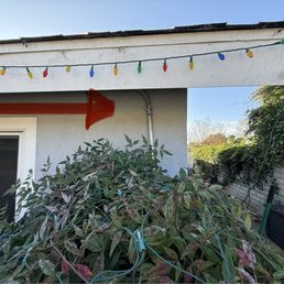 Obviously crooked conduit next to edge of my house