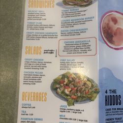 Back side of the menu
