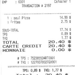 Restaurant Beauharnois - 30 juillet 2020 / $20.40