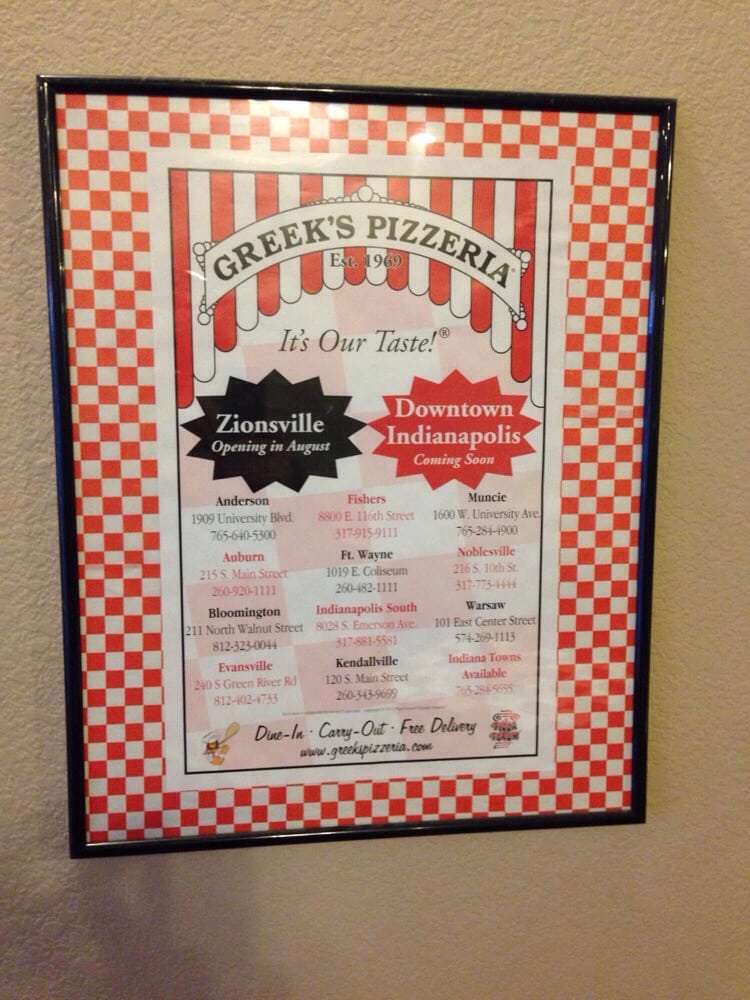 GREEK’S PIZZERIA 117 S Main St, Kendallville, Indiana Pizza