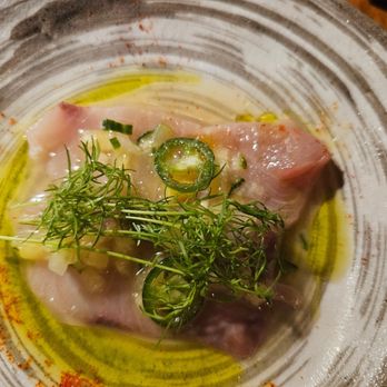 Little Pearl - Hamachi Crudo app. Very Good. - New American Near Me - Key West, Florida Little Pearl - Hamachi Crudo app. Very Good. - New American Near Me - Key West, Florida