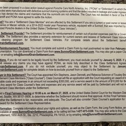 Herb Chambers Porsche - Class Action Lawsuit Sunroof Drain Settlement