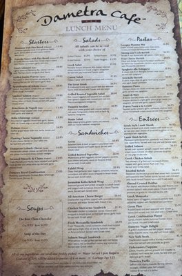 Menu photo 1 Dametra Cafe Carmel-By-The-Sea, CA Menu photo 1 Dametra Cafe Carmel-By-The-Sea, CA