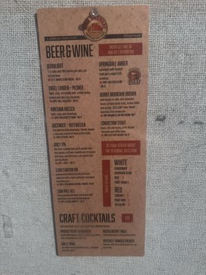 Menu photo 8 Zion Canyon Brewpub Springdale, UT