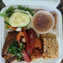 Take-out edition. This is their "com tam dac biet", which can easily feed 2 people!