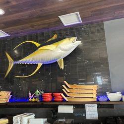 Sapporo Sushi & Grill - Decor above prep wall