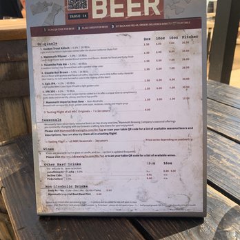 Mammoth Brewing - Beer menu - Breweries Near Me - Mammoth Lakes, California
