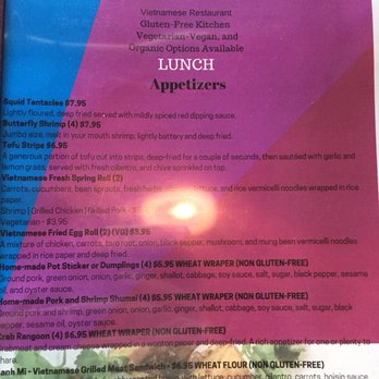 Blue Taro - Lunch menu FEB 2018 (not current) - Vietnamese Near Me - Rochester, New York