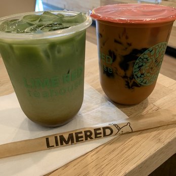 LimeRed Tea House - Thai Milk Tea, Matcha Americano latte - Coffee & Tea Near Me - Boston, Massachusetts