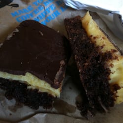 Robert Harris Milford - Caramel slice ~ seriously delicious, and a generous size @ $4.20. (It's 'smooshed' like that because we asked for it in a takeaway bag.)