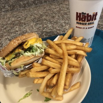 Habit Burger & Grill - Charburger with Cheese, Extra Crispy Fries, Strawberry Limeade - Salad Near Me - Concord, California Habit Burger & Grill - Charburger with Cheese, Extra Crispy Fries, Strawberry Limeade - Salad Near Me - Concord, California