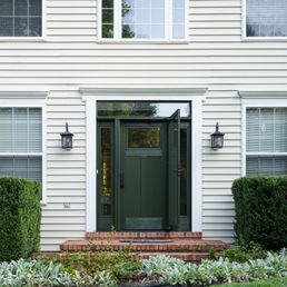 Exterior outside entrance of West Shore Home - Green entry door from West Shore Home. - Columbia, South Carolina Exterior outside entrance of West Shore Home - Green entry door from West Shore Home. - Columbia, South Carolina