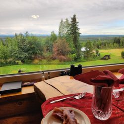 A Taste of Alaska Lodge - Just enjoying my bacon with the view
