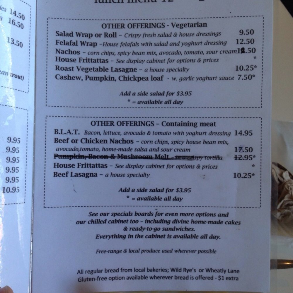 Lunch menu A Lunch menu A