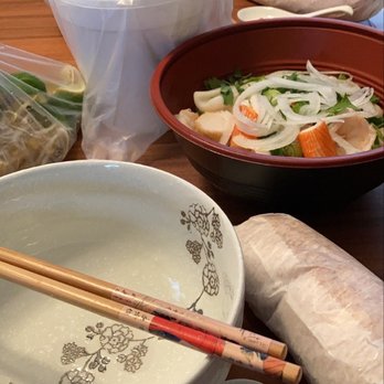 Pho Cali - Large Seafood Pho and pork banh mis before unwrapping - Vietnamese Near Me - Macon, Georgia Pho Cali - Large Seafood Pho and pork banh mis before unwrapping - Vietnamese Near Me - Macon, Georgia