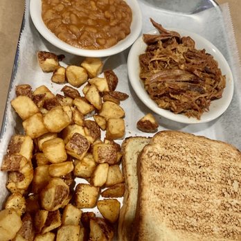 Jimmy Bear's BBQ - BBQ pork with home fries and beans - Barbeque Near Me - Saint Cloud, Florida Jimmy Bear's BBQ - BBQ pork with home fries and beans - Barbeque Near Me - Saint Cloud, Florida