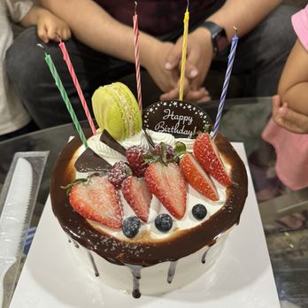 Cafe Bleu Bakery - Delicious Chocolate cake with fresh fruit and whipped cream icing - Bakeries Near Me - Buena Park, California