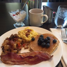 Continental breakfast bar. Continental breakfast bar.