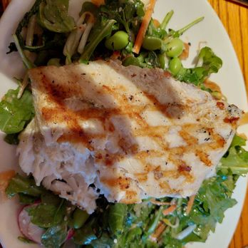Glacier BrewHouse - Asian salad, grilled halibut add on. Good - American Near Me - Anchorage, Alaska