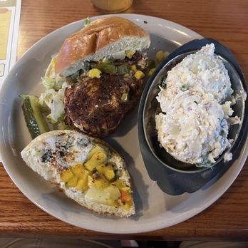 Tully's Good Times - Rochester - Caribbean Chicken sandwich and potato salad - American Near Me - Rochester, New York Tully's Good Times - Rochester - Caribbean Chicken sandwich and potato salad - American Near Me - Rochester, New York