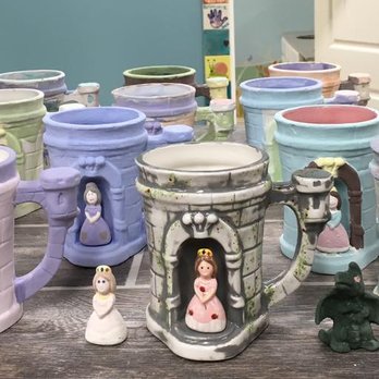 Claytopia - We love Toppers!  This castle mug is the perfect place to place a topper.  Can be left alone or fired together in the kiln. - Paint-Your-Own Pottery Near Me - Erie, Pennsylvania