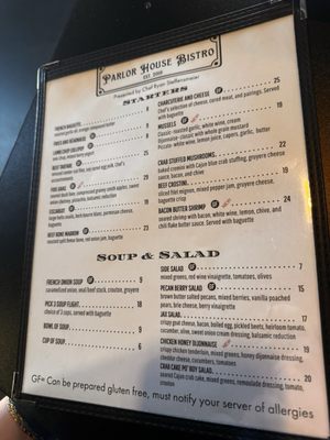 Menu photo 1 Parlor House Bistro Dunedin, FL Menu photo 1 Parlor House Bistro Dunedin, FL