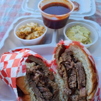 Jon Jon's - BBQ Sandwich with Mac N Cheese and Potato Salad - Barbeque Near Me - San Jose, California Jon Jon's - BBQ Sandwich with Mac N Cheese and Potato Salad - Barbeque Near Me - San Jose, California