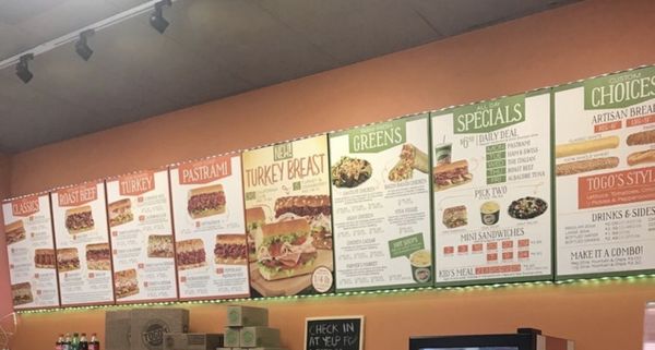 Menu photo 1 TOGO'S Sandwiches Studio City, CA