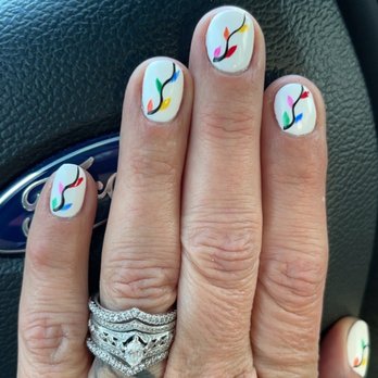 Cuticles Salon - My gel polish manicure Christmas lights - Nail Salons Near Me - Indialantic, Florida