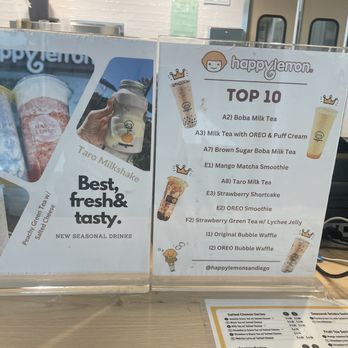Happy Lemon - a menu for the top 10 - Bubble Tea Near Me - National City, California Happy Lemon - a menu for the top 10 - Bubble Tea Near Me - National City, California