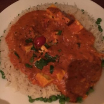 India Restaurant - Mango paneer on a bed of basmati rice. - Indian Near Me - Providence, Rhode Island
