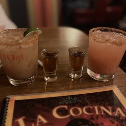 La Cocina Bar & Grill - Guava and Tamarindo Margarita with shots of Grand Marnier