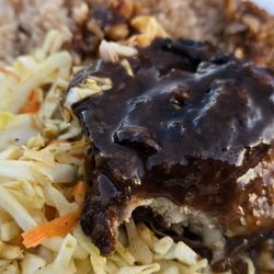 Koropo's Kitchen - Jerk chicken with yellow rice and steamed cabbage