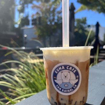 Kuma Cafe - Earl grey milk tea with cream top + coffee jelly. This little guy was so expensive. Skip the jelly, the rest was good though. - Shaved Ice Near Me - San Rafael, California Kuma Cafe - Earl grey milk tea with cream top + coffee jelly. This little guy was so expensive. Skip the jelly, the rest was good though. - Shaved Ice Near Me - San Rafael, California