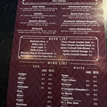 Nyla's Restaurant - Menu - Cocktail Bars Near Me - Westfield, Indiana