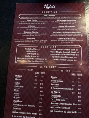 Menu photo 1 Nyla's Restaurant Westfield, IN