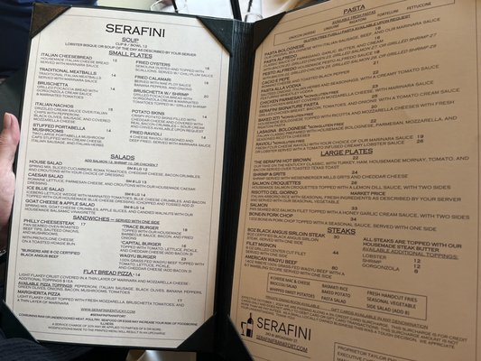 Menu photo 1 Serafini Frankfort, KY Menu photo 1 Serafini Frankfort, KY