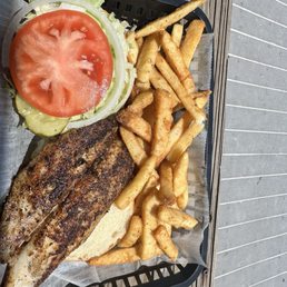Grilled Chicken Breast And Fish Fillet Basket