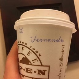 Medium latte with my name on it Medium latte with my name on it