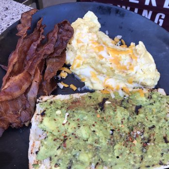 Lazy Dog Restaurant & Bar - Avocado toast with cheesy eggs. Delicious. - New American Near Me - Cerritos, California