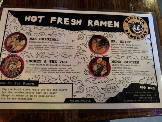 Menu photo 2 Bad Luck Ramen Bar Charlottesville, VA