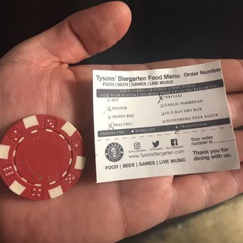 Tysons Biergarten - 1 Red token for 18 wings live NFL game special - Beer Bar Near Me - McLean, Virginia