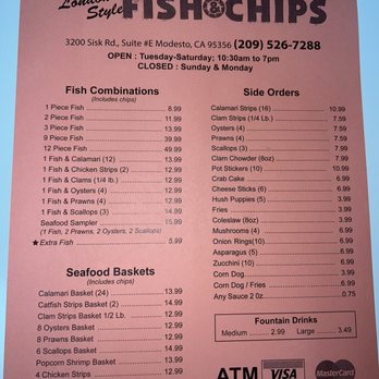 London Fish & Chips - Menu as of 11/10/23 - Fish & Chips Near Me - Modesto, California