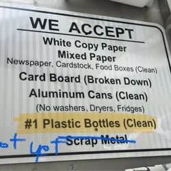 Vernon Recycling Center - Be sure your plastics are ONLY number ones by finding the  logo on the bottom of items.  Scrap metal recycling will begin