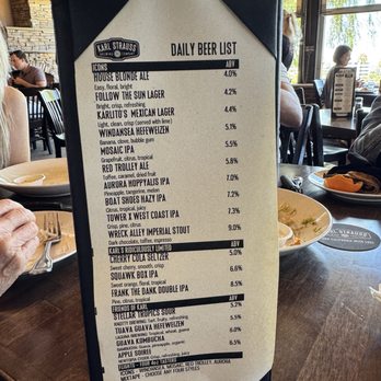 Karl Strauss Brewing Company - Table menu - Breweries Near Me - Corona, California Karl Strauss Brewing Company - Table menu - Breweries Near Me - Corona, California