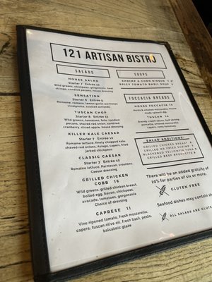 Menu photo 2 121 Artisan Bistro Lake Charles, LA